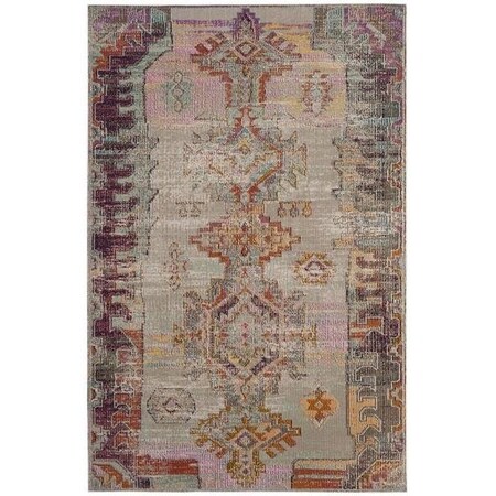 Safavieh 11 x 16 ft. Global Crystal Power Loom Area RugLight Grey & Purple CRS517P-1116